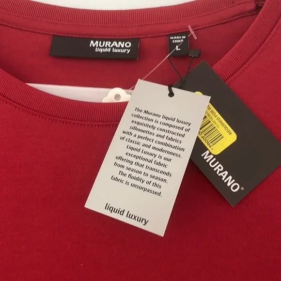 Murano Men’s Liquid Luxury Short Sleeve T-Shirt/L Maroon/has tags - Picture 2 of 5
